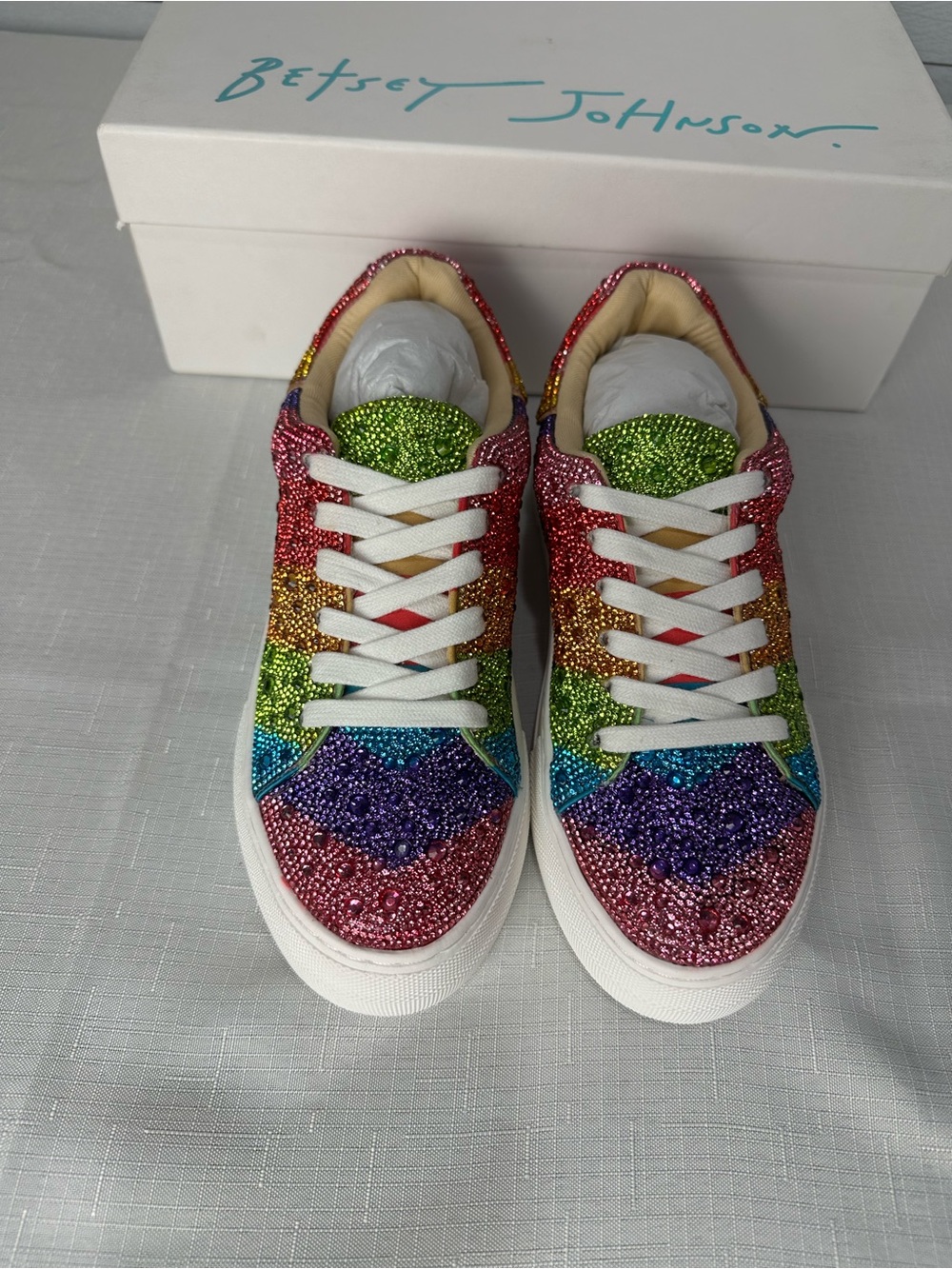 Betsey Johnson Sidny Rainbow Sneaker Size 6 - Picture 5 of 12